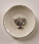 Dollhouse Miniature Silver Menorah Plate